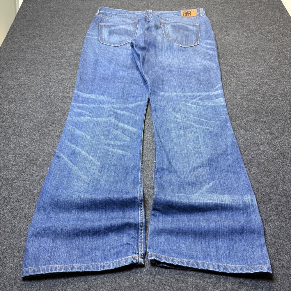 Y2K Banana Republic Jeans Mens 35x32 Blue Boot Cut 078 Faded Whiskered VTG Denim